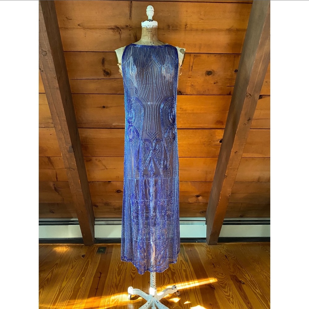 1920s style beaded deco flapper dress